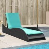 Chaise longue avec coussin Noir 60x205x73 cm Résine tressée 646245646245