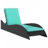 Chaise longue avec coussin Noir 60x205x73 cm Résine tressée 646245646245