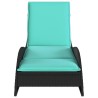 Chaise longue avec coussin Noir 60x205x73 cm Résine tressée 646245646245