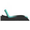 Chaise longue avec coussin Noir 60x205x73 cm Résine tressée 646245646245