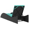 Chaise longue avec coussin Noir 60x205x73 cm Résine tressée 646245646245