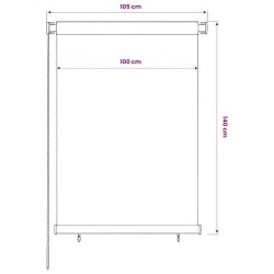 Store roulant d'extérieur 105 (l) x 140 (H) cm vert foncé HDPE 646247646247