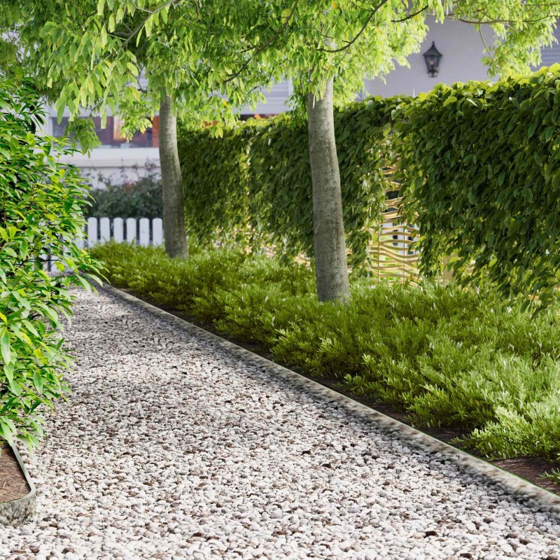 Bordure de Pelouse 30 pcs 103 x 10 cm Acier Argenté 646265646265