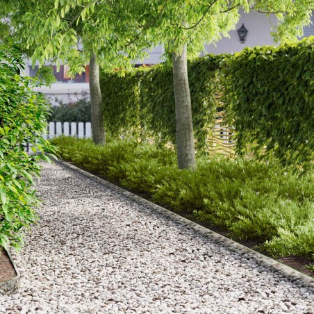Bordure de Pelouse 30 pcs 103 x 10 cm Acier Argenté 646265646265