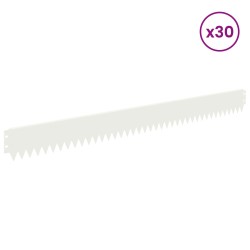 Bordure de Pelouse 30 pcs 103 x 10 cm Acier Blanc 646286646286