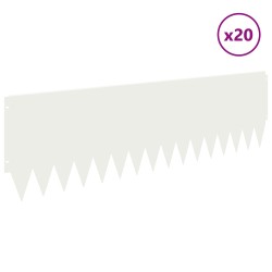 Bordure de Pelouse 20 pcs 103 x 30 cm Acier Blanc 646288646288