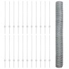 Clôture hexagonale avec poteau 50 x 1 m Acier galvanisé Argenté 646293646293
