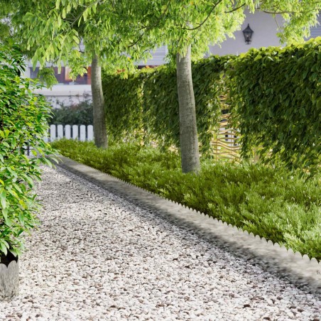 Bordure de Pelouse 20 pcs 103 x 25 cm Acier Argenté 646298646298