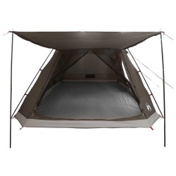 Tente Cabane Marron gris 12-Personnes Polyester et Acier 646304646304
