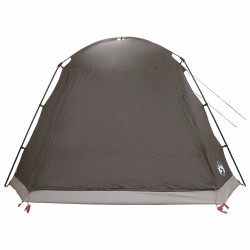 Tente Cabane Marron gris 12-Personnes Polyester et Acier 646304646304