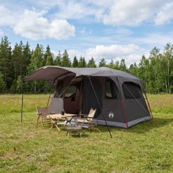 Tente tunnel Marron Gris 427 x 305 x 205 cm Polyester et Acier 646307646307