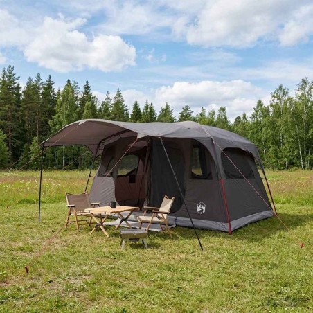 Tente tunnel Marron Gris 427 x 305 x 205 cm Polyester et Acier 646307646307