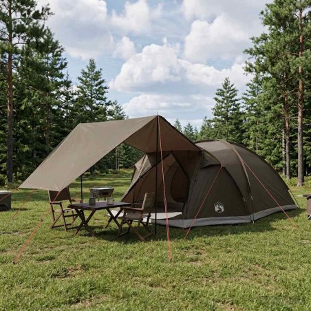 Tente Cabane Marron gris 8 personnes Polyester et Acier 646309646309