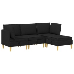 Canapé modulaire avec rangement 4 pcs Noir Tissu 646317646317