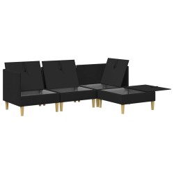 Canapé modulaire avec rangement 4 pcs Noir Tissu 646317646317
