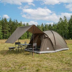 Tente Cabane Marron gris 4 personnes Polyester et Acier 646321646321