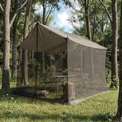 Tarp de camping avec murs en maille Marron Gris 646322646322