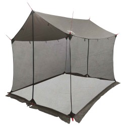 Tarp de camping avec murs en maille Marron Gris 646322646322