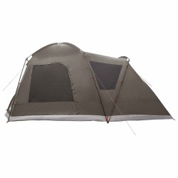 Tente Cabane Marron gris 8 personnes Polyester et Acier 646325646325