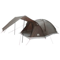 Tente Cabane Marron gris 6 personnes Polyester et Acier 646330646330