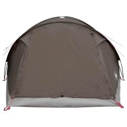 Tente Cabane Marron gris 6 personnes Polyester et Acier 646330646330