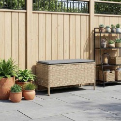 Pouf de Jardin Beige et Gris clair 80 x 38 x 42 cm Rotin PE 646332646332