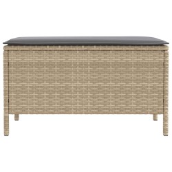 Pouf de Jardin Beige et Gris clair 80 x 38 x 42 cm Rotin PE 646332646332
