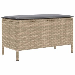 Pouf de Jardin Beige et Gris clair 80 x 38 x 42 cm Rotin PE 646332646332