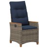 Chaise de jardin inclinable 2 pcs Gris et bleu marine polyrotin 646333646333
