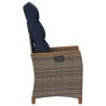 Chaise de jardin inclinable 2 pcs Gris et bleu marine polyrotin 646333646333