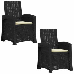 Chaise de jardin inclinable imitant le rotin 2 pcs PP 646336646336