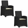 Chaise de jardin inclinable imitant le rotin 2 pcs PP 646336646336