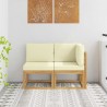 Canapé d’extérieur milieu et coin avec coussin 2 Pièce Blanc 646338646338