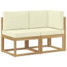 Canapé d’extérieur milieu et coin avec coussin 2 Pièce Blanc 646338646338