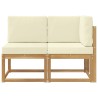Canapé d’extérieur milieu et coin avec coussin 2 Pièce Blanc 646338646338