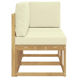 Canapé d’extérieur milieu et coin avec coussin 2 Pièce Blanc 646338646338