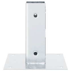 Bases de poteau carrées 12 pcs argent 51x51 mm acier galvanisé 646339646339
