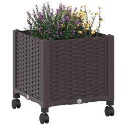 Jardinière avec Roues Marron 40 x 40 x 44 cm PP 646347646347