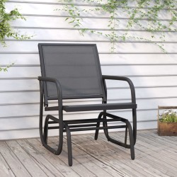 Chaise oscillante de jardin noir 61x76x87 cm textilène/acier 646348646348