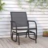 Chaise oscillante de jardin noir 61x76x87 cm textilène/acier 646348646348