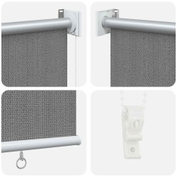 Store enrouleur extérieur à 90% de blocage UV Gris clair HDPE 646349646349