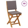 Chaises de bistrot d'extérieur 8 pcs Gris foncé 38 x 46 x 85 cm 646359646359