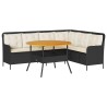 Canapés de jardin 2 pcs avec coussins Noir Résine tressée 646365646365