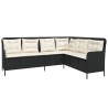 Canapés de jardin 2 pcs avec coussins Noir Résine tressée 646365646365
