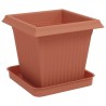 Pots de plantes 24 pcs Rouge brique 16 x 16 x 14 cm Plastique 646371646371