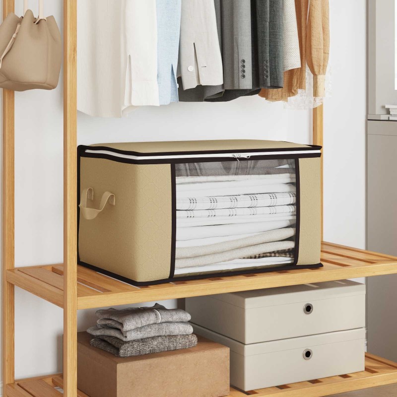 Boîte de rangement avec fenêtre latérale transparente Crème 646372646372
