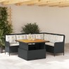 Canapés de jardin 2 pcs avec coussins Noir Résine tressée 646374646374