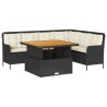 Canapés de jardin 2 pcs avec coussins Noir Résine tressée 646374646374