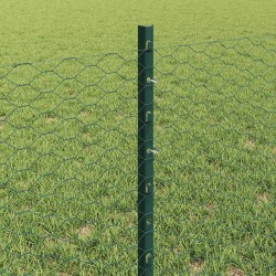 Clôture hexagonale avec poteau 25 x 0,6 m Vert Maille 646382646382