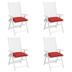 Coussins de chaise lot de 4 rouge 40x40x7 cm tissu oxford 646387646387